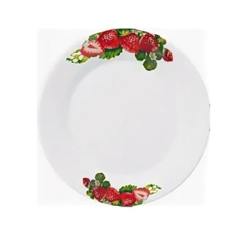Тарелка фарфор. DECO "Клубника" мелкая d22,5см ДФ- ТП23-1 *48