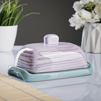 яяяМасленка керамич. "Русская" лаванда 17*10 см (Борисов)  *1/6