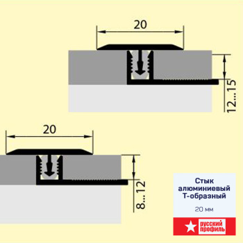 Порог-стык Т-образный 20х900 мм Русский профиль, дуб леванте