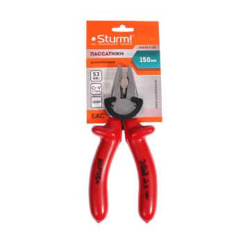 Плоскогубцы 150мм STURM 1000В диэлектр.ручки (арт.1020-03-1-150) *1/6/60