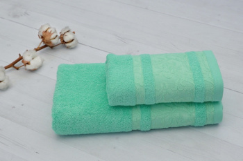 Полотенце махровое 70*140см Лейла светло-зеленый 430г/м2 *3 *