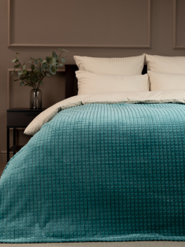 Плед 150*200см фланель жаккард кубики бирюзовый FF FNJq ME8 030/1520 NC Absolute *1