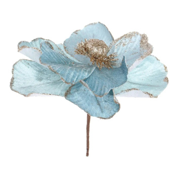 Украшение новогоднее "Пуансеттия - Нежное прикосновение" 17 см, Голубой