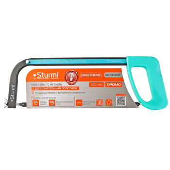 Ножовка по металлу 300мм с пластм. ручкой +доп.полотно (арт.1061-04-300SP) STURM *1/12/48
