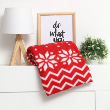 Плед 130*150см флисовый Орнамент красный Экономь и Я *1 Плед 130*150см флисовый Орнамент красный Экономь и Я *1