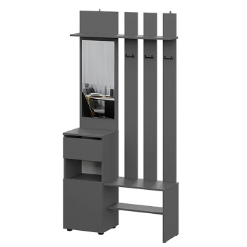 Вешалка с зеркалом "Денвер" Графит серый*1